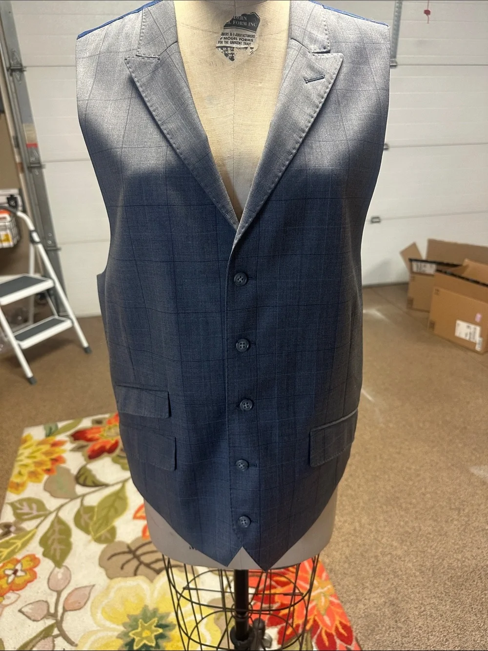 Men's Classic Gray Windowpane Blazer